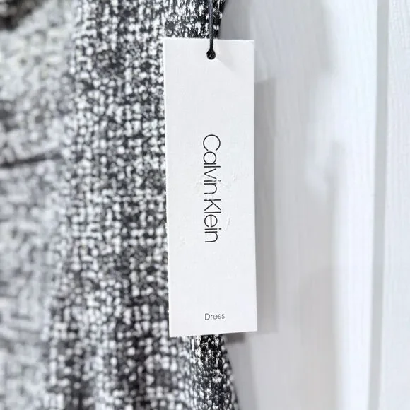 NWT Calvin Klein Women's Black Metallic party cocktail Sheath Dress
